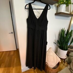 Lulus thoughts of hue black surplice maxi dress xl tags attached but altered